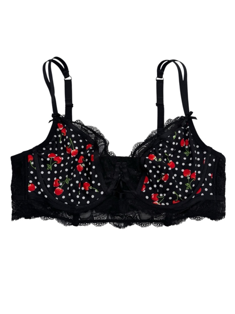 Torrid Curve Retro Cherries Lace Longline Bra Women’s 1X Underwire